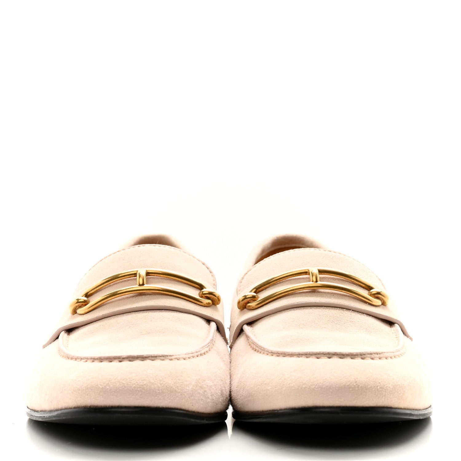 Hermes Suede Goatskin Womens Colette Loafers 41 Blanc Poros 2 of 9
