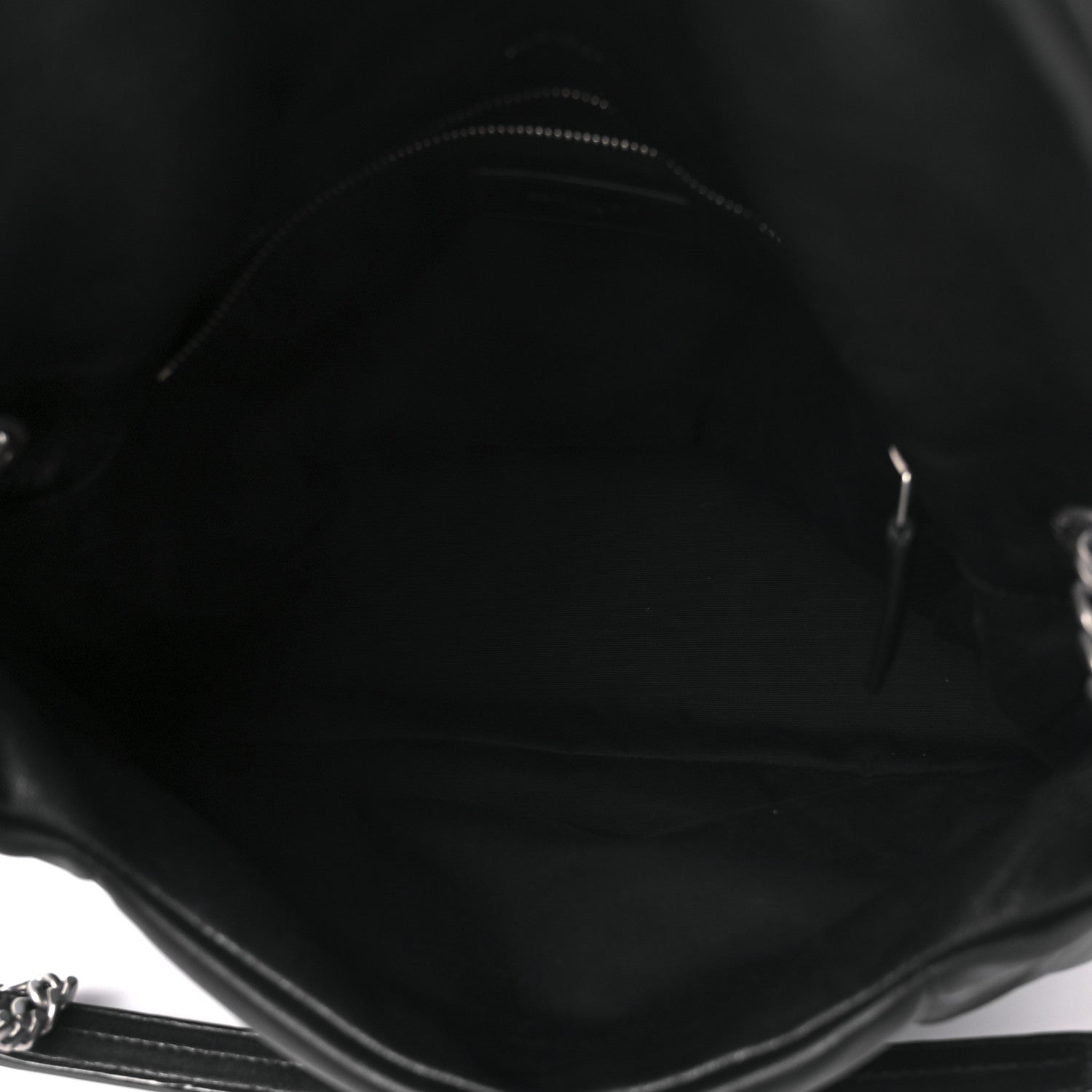 Saint Laurent Lambskin Quilted Medium Loulou Puffer Monogram Chain Satchel Black 5 of 12