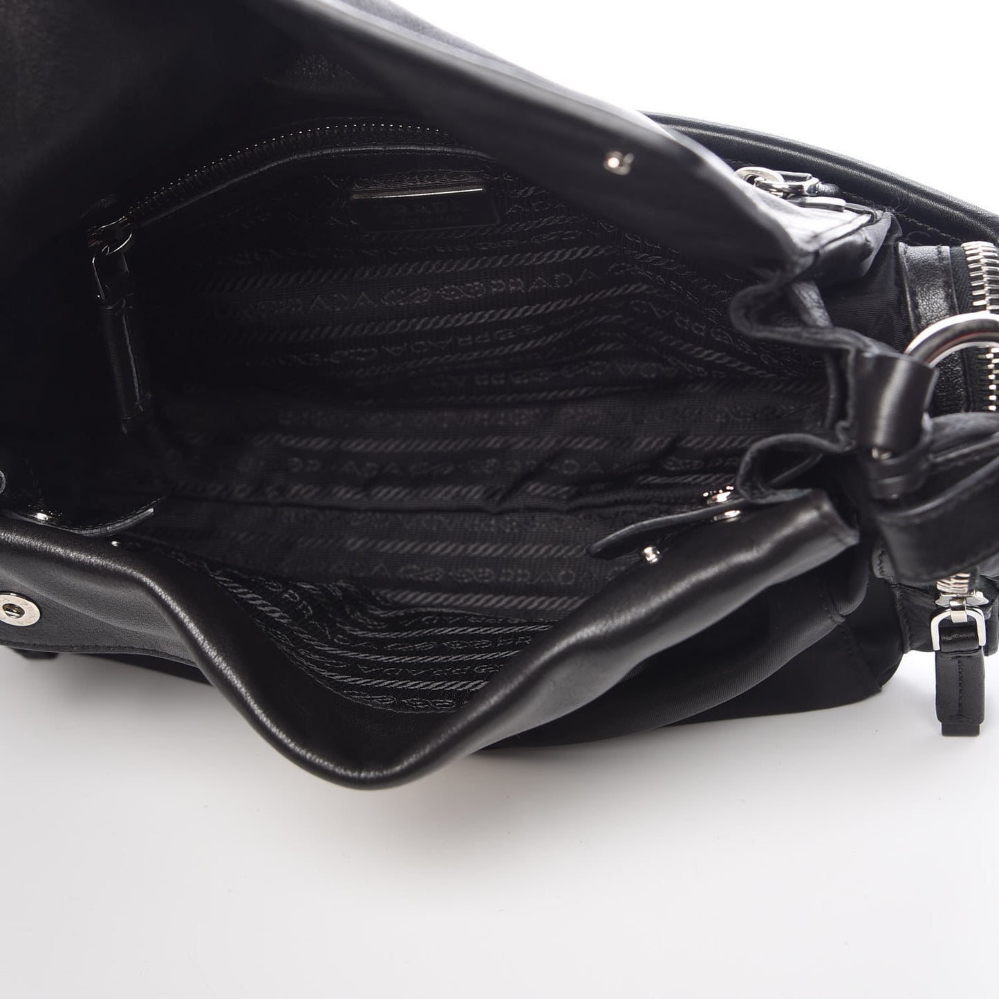 Tessuto Nylon Vitello Shoulder Bag Black