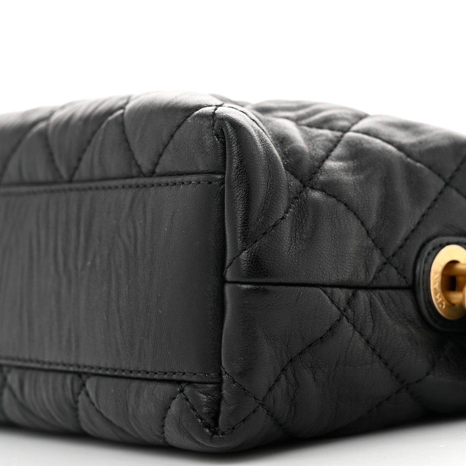 Chanel Crumpled Lambskin Quilted Small CC Links Shoulder Bag Black 10 of 13