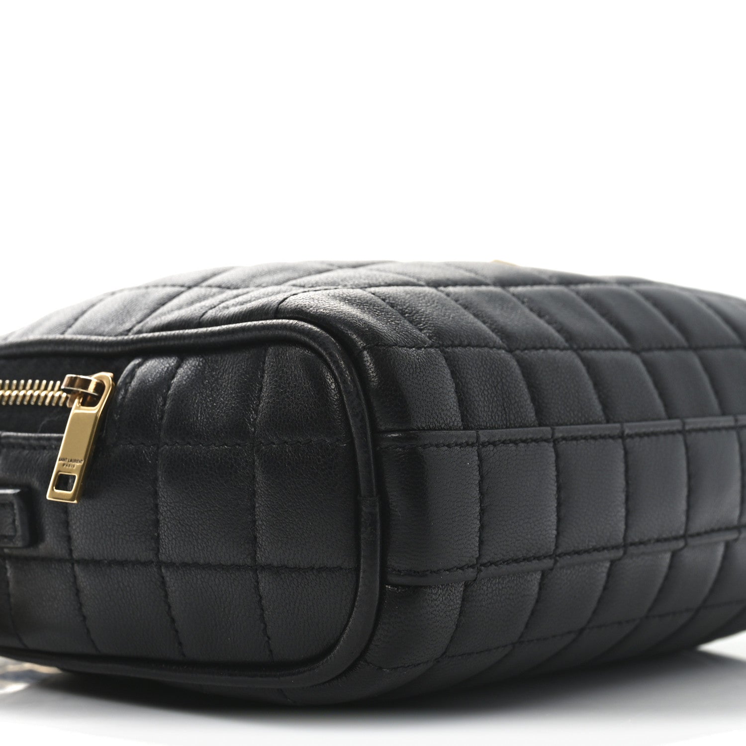 Saint Laurent Lambskin Carre Quilted Cassandre Mini Camera Bag Black 7 of 9