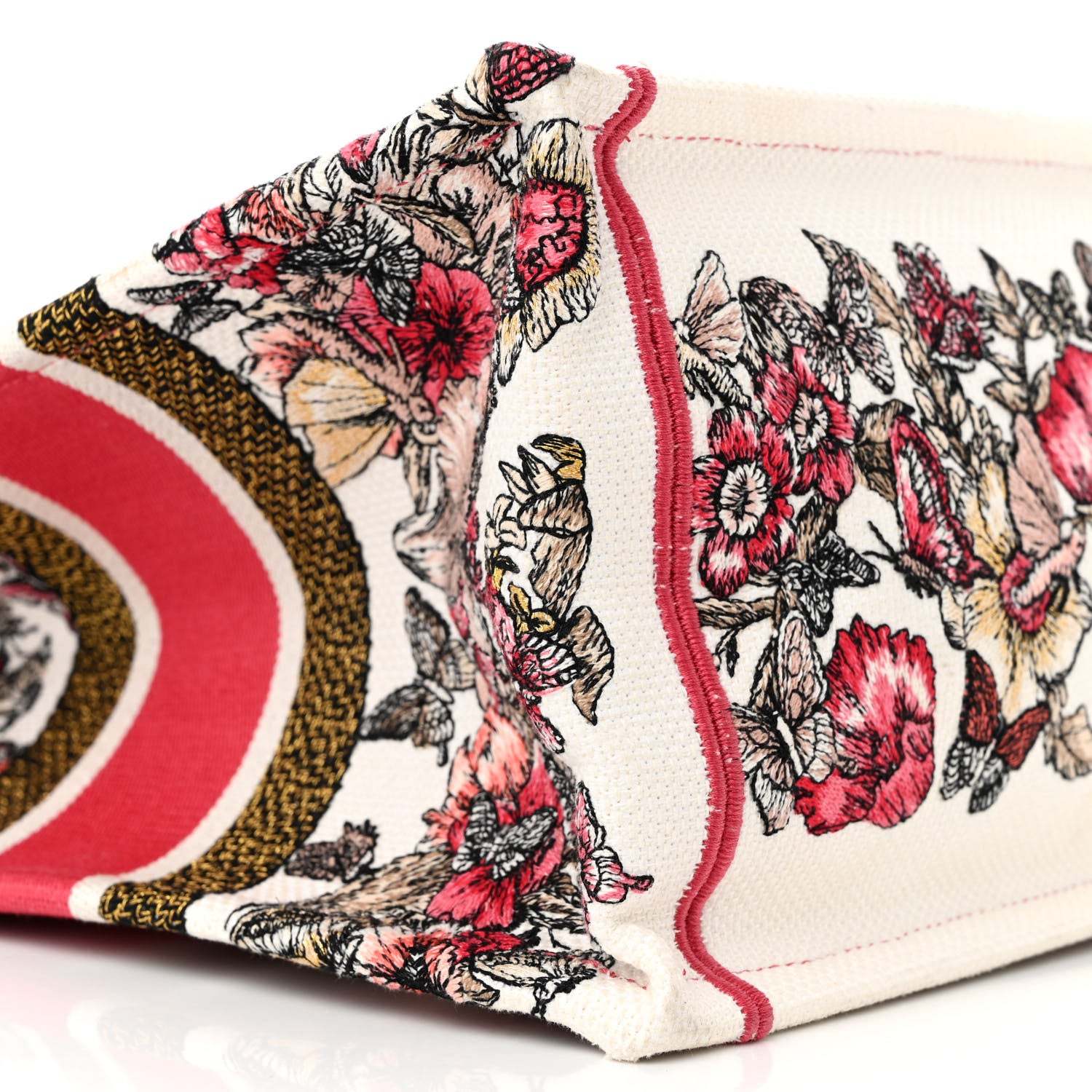 Christian Dior Canvas Embroidered Medium Butterfly Print Book Tote Multicolor 9 of 14