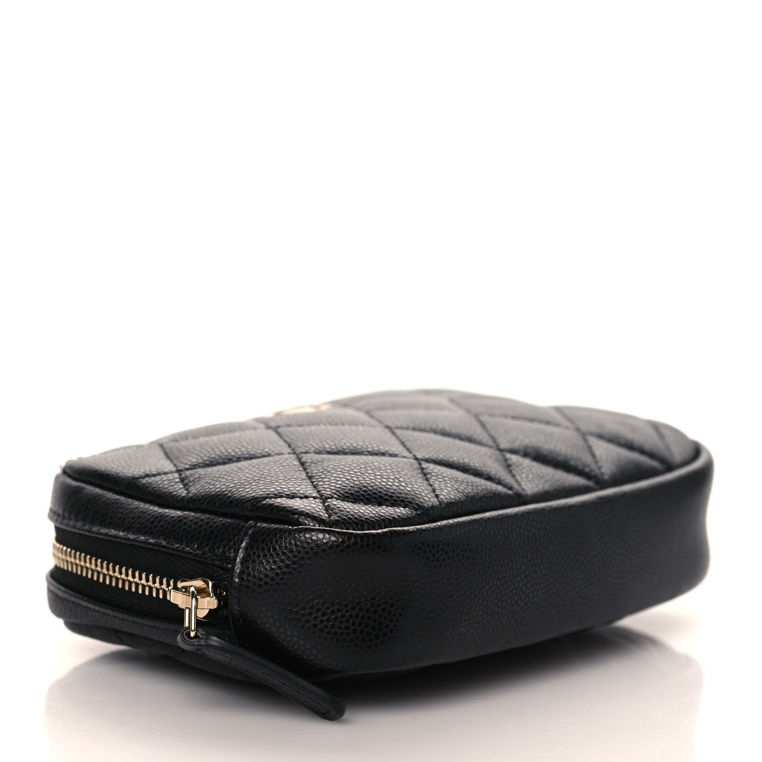 Chanel Caviar Quilted Small Curvy Pouch Cosmetic Case Black 4 of 10