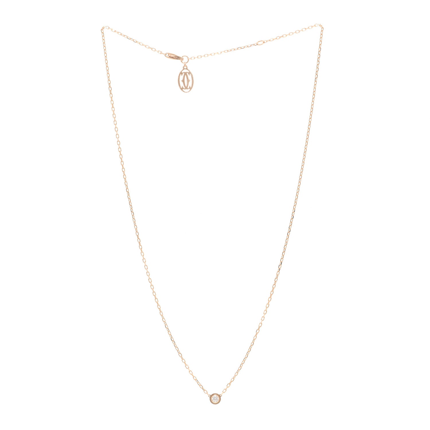 Cartier 18K Pink Gold Diamond SM D'Amour Pendant Necklace 3 of 5