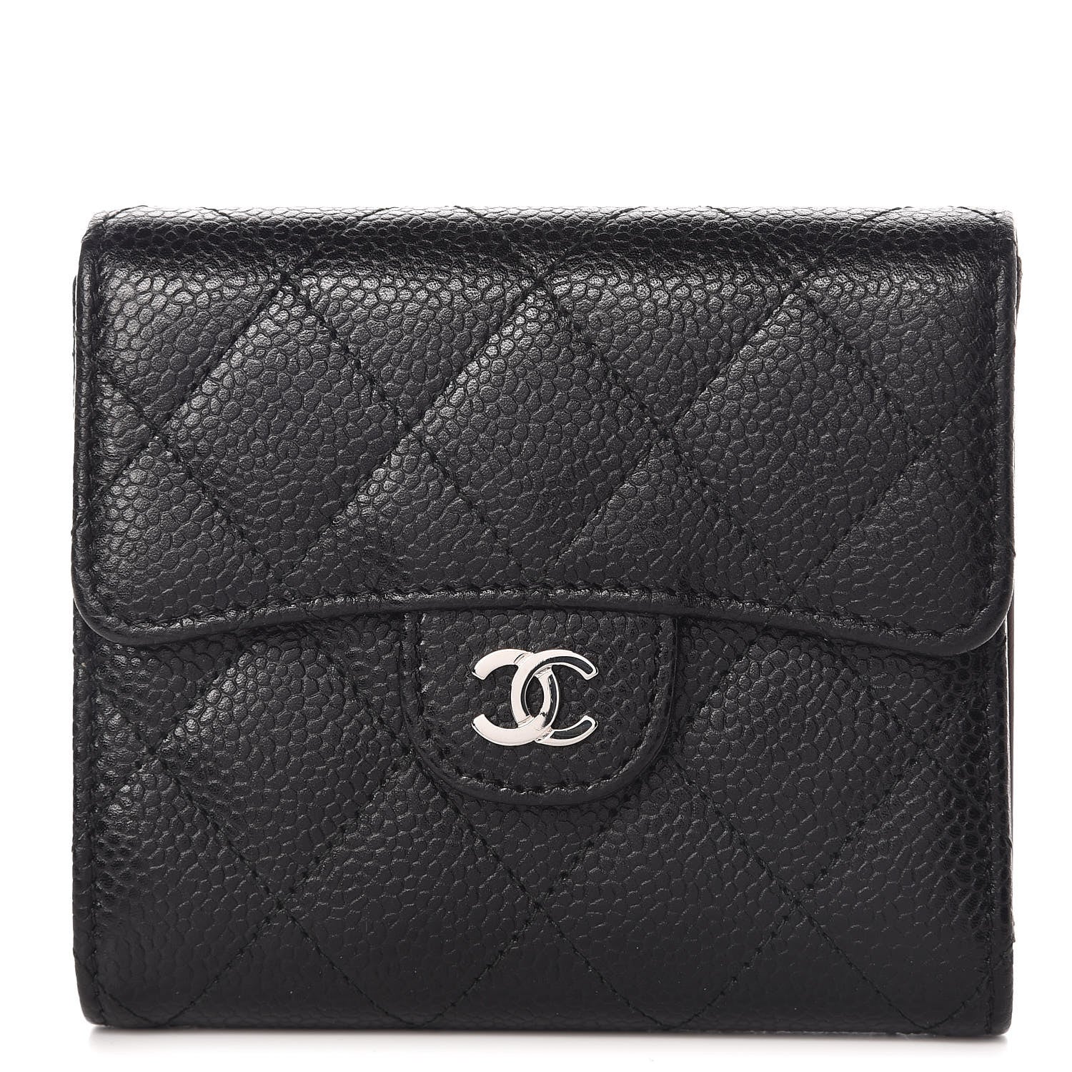 Chanel Caviar Quilted Compact Flap Wallet Black 1 of 9