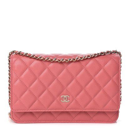 Chanel Caviar Quilted Wallet on Chain WOC Pink 1 of 12