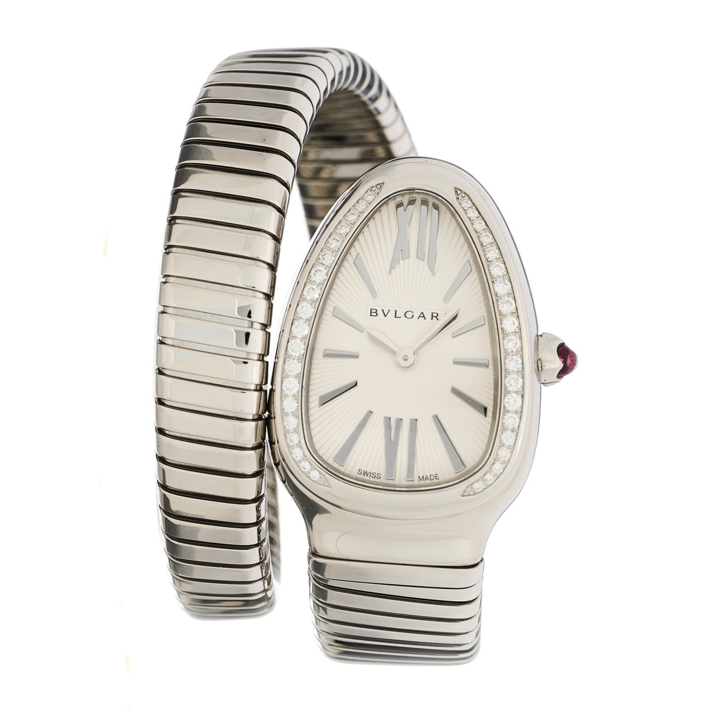 Stainless Steel Diamond Bezel 35mm Serpenti Tubogas Quartz Watch