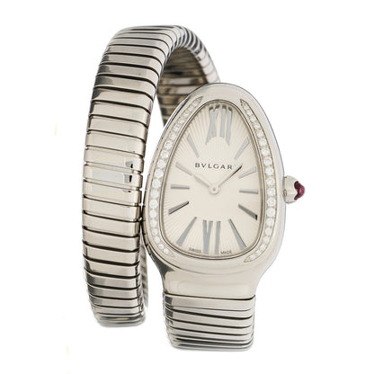 Bulgari Stainless Steel Diamond Bezel 35mm Serpenti Tubogas Quartz Watch 1 of 5
