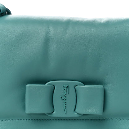 Salvatore Ferragamo Calfskin Viva Bow Minibag Tyrone Turquoise 9 of 10