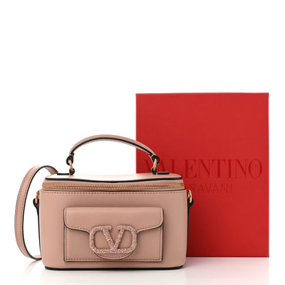 Valentino Garavani Calfskin Crystal Mini Vlogo Loco Vanity Rose Cannelle 10 of 10