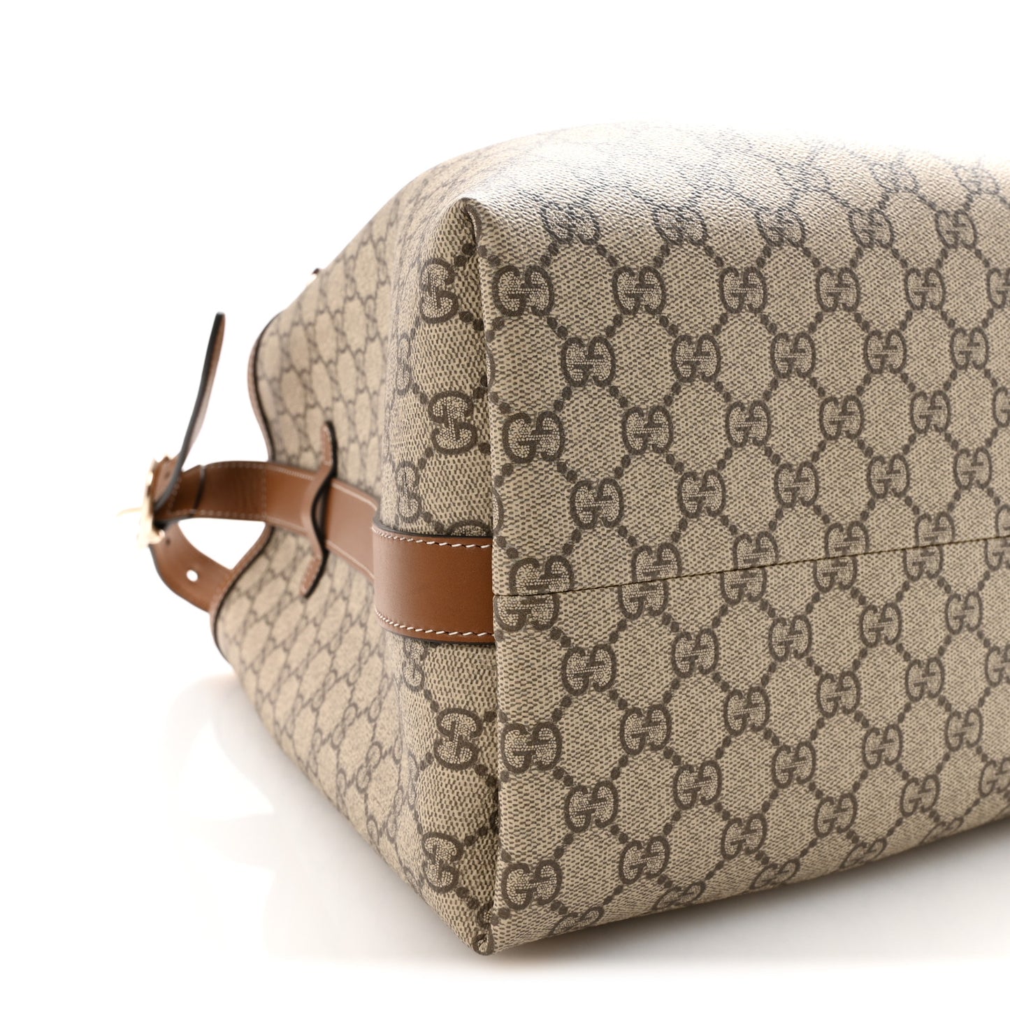 GG Icon Monogram Padlock Shoulder Bag Beige Dark Brown