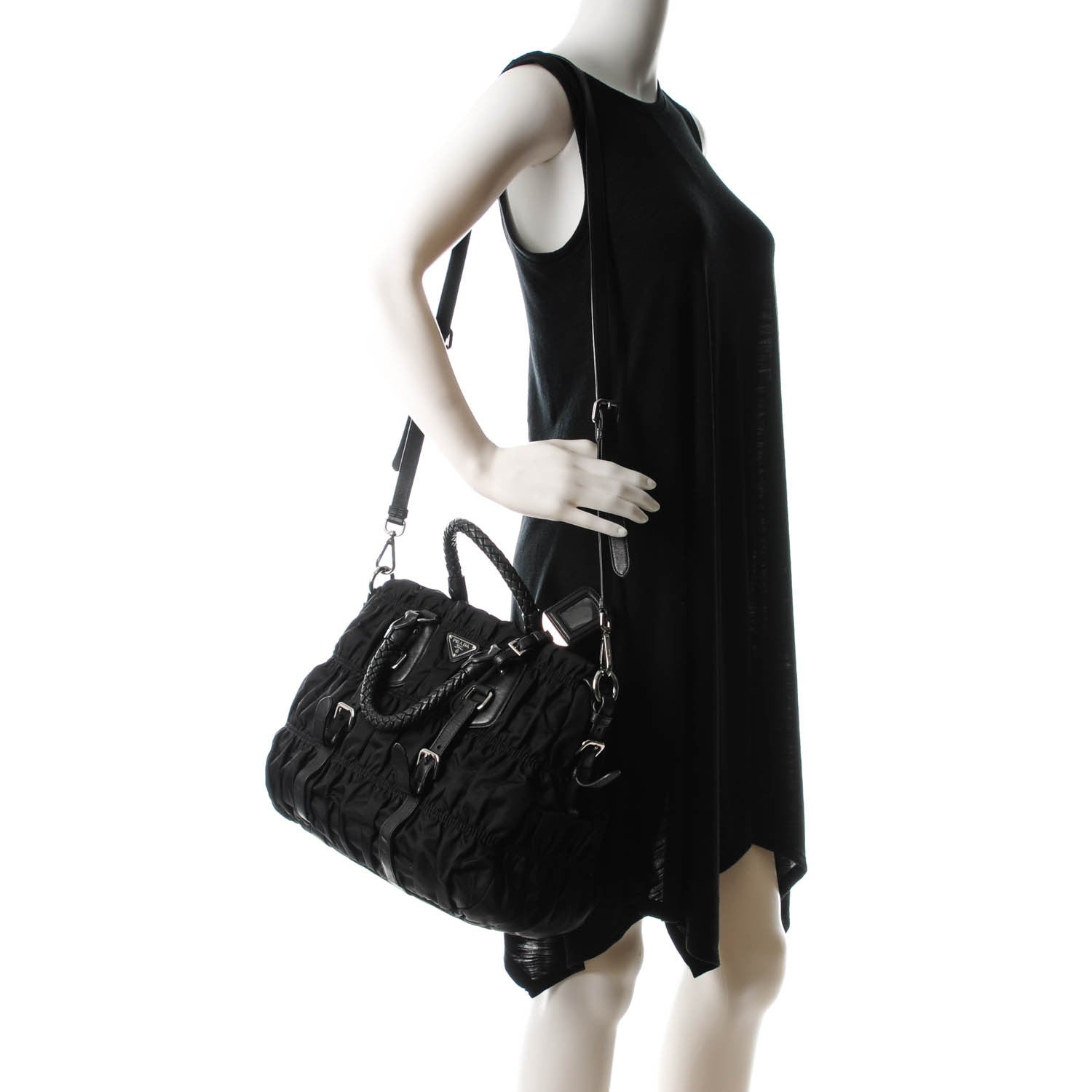 Prada Tessuto Nylon Gaufre Tote Nero Black 2 of 8