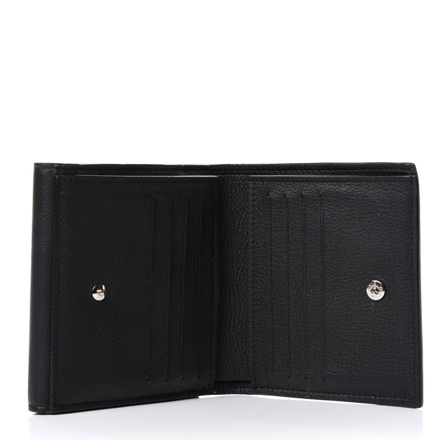 Calfskin LockMe II Compact Wallet Black