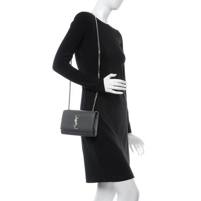 Saint Laurent Grain De Poudre Small Monogram Kate Satchel Storm 2 of 6