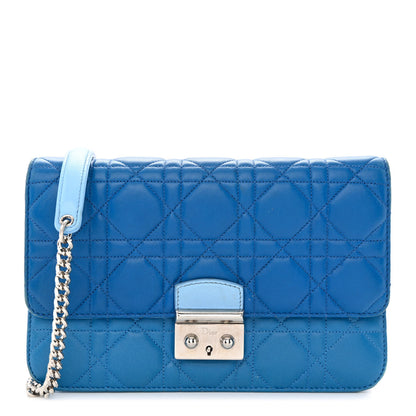 Christian Dior Lambskin Cannage Miss Dior Promenade Pouch Blue 1 of 12