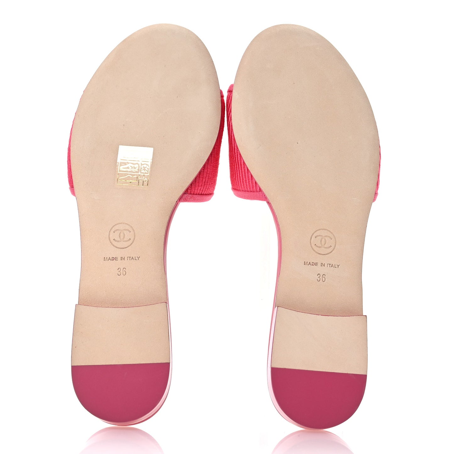 Fabric Embroidered CC Bow Mules 36 Dark Pink