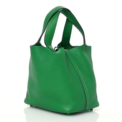 Hermes Taurillon Clemence Monochrome Picotin Lock 18 PM Bambou 3 of 10