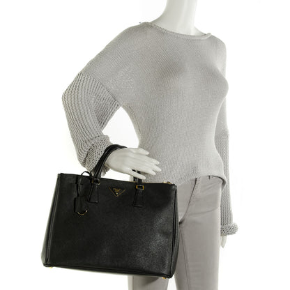 Prada Saffiano Lux Large Double Zip Tote Nero Black 2 of 10