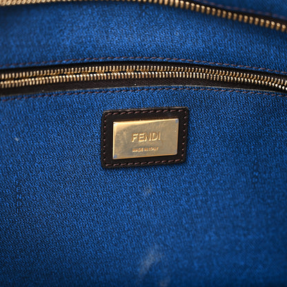 Fendi Zucca Spalmati Medium Roll Tote Tobacco Blue 6 of 18