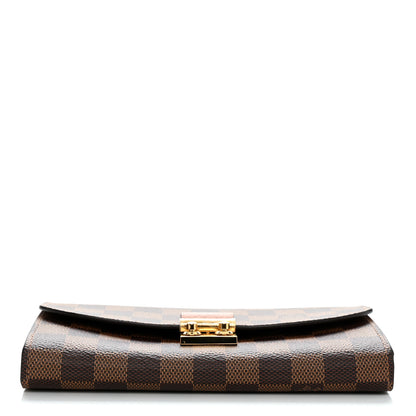 Louis Vuitton Damier Ebene Croisette Chain Wallet Rose Ballerine 11 of 12