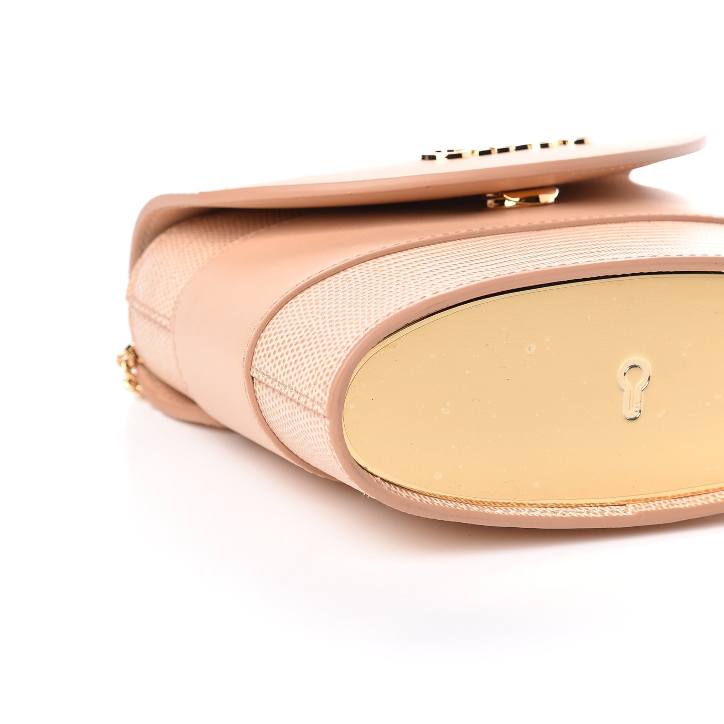 Calfskin Lizard Embossed Small Aby Lock Delicate Pink