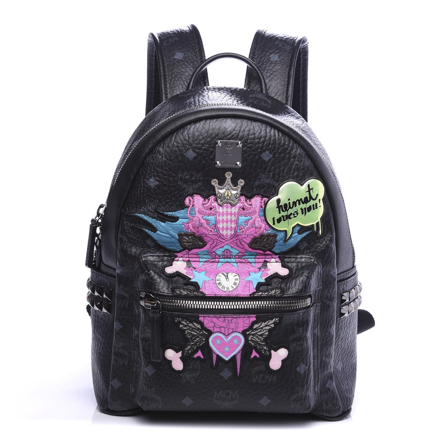 X STRUMBEL HEIMAT Vistos Side Stud Small Loves Backpack Black