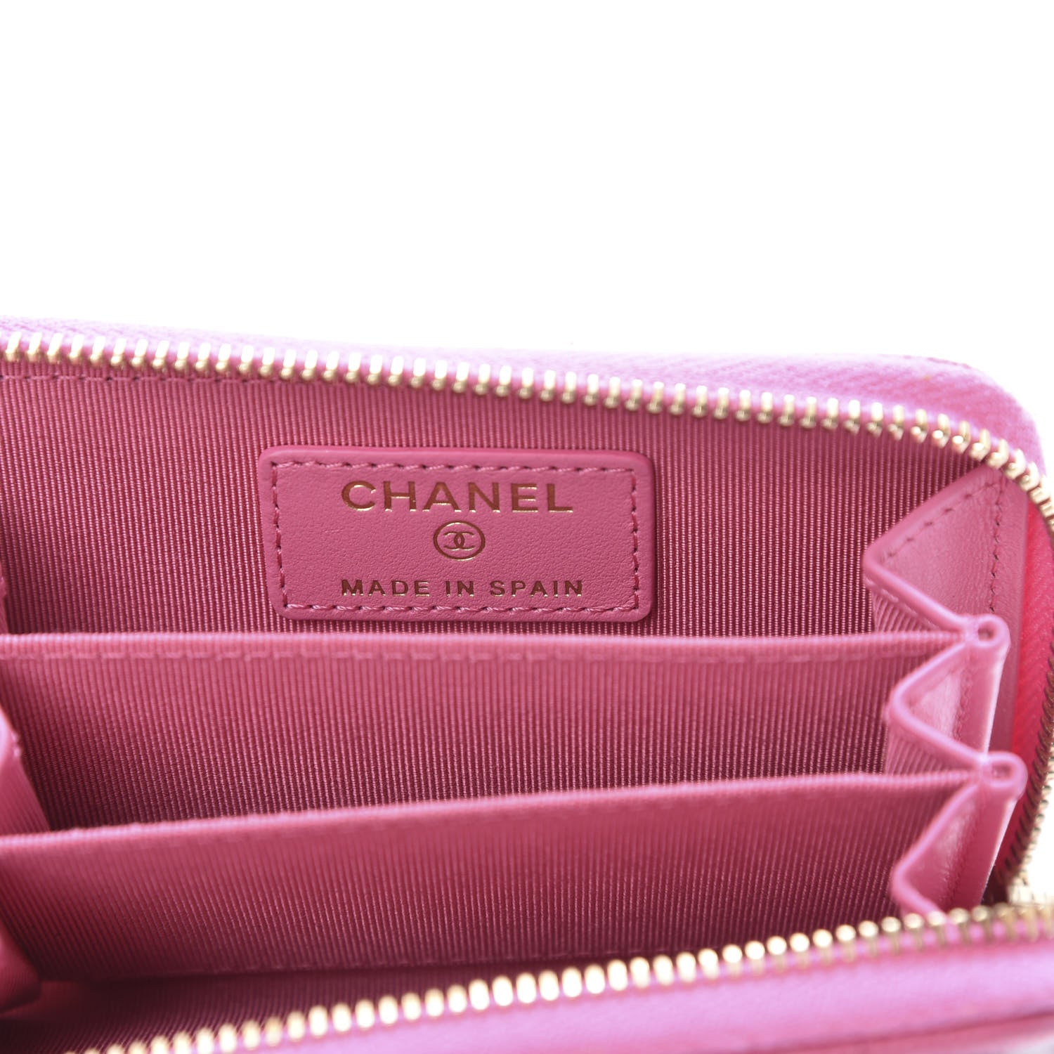 Chanel Caviar Quilted Zip Coin Purse Pink 6 of 7