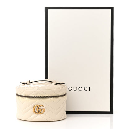 Gucci Calfskin Matelasse Mini GG Marmont Round Backpack White 13 of 13