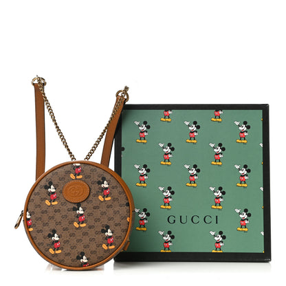 Gucci X DISNEY Mini Vintage GG Supreme Monogram Mickey Mouse Round Backpack Beige Vintage Sun Oil 10 of 10