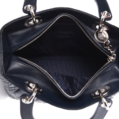 Christian Dior Lambskin Cannage Medium Lady Dior Navy Blue 7 of 9