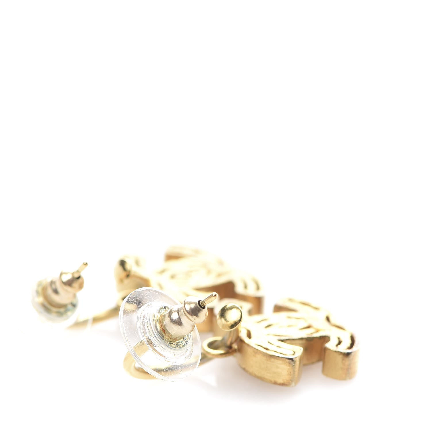 Chanel Crystal CC Dangle Earrings Gold 3 of 4