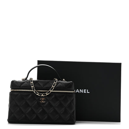 Chanel Caviar Quilted Top Handle Slim Vanity With Chain Black 11 of 11
