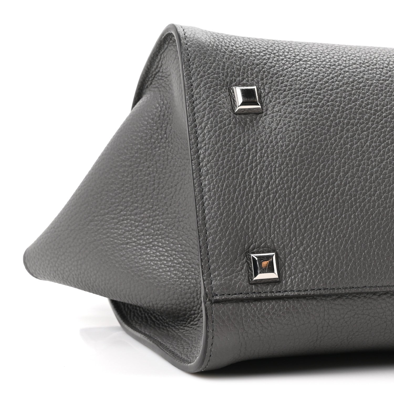 Salvatore Ferragamo Calfskin Medium Studio Soft Bag Grey 8 of 9