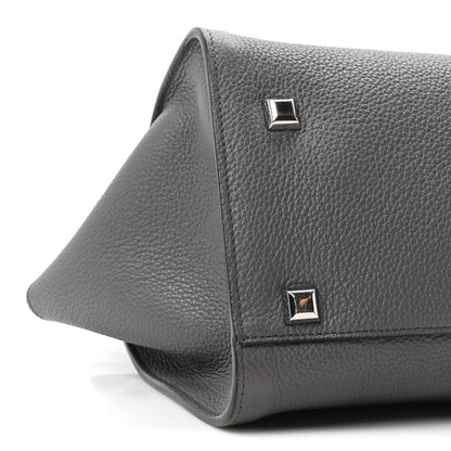 Salvatore Ferragamo Calfskin Medium Studio Soft Bag Grey 8 of 9