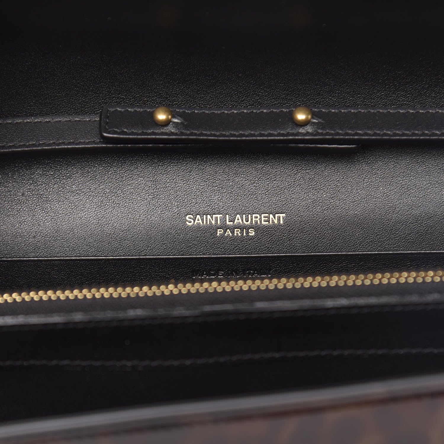 Saint Laurent Patent Monogram Chain Wallet Tortoiseshell 6 of 11