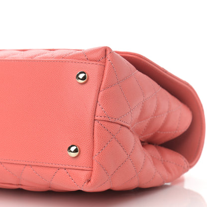 Chanel Caviar Quilted Small Coco Handle Flap Pink 10 of 11