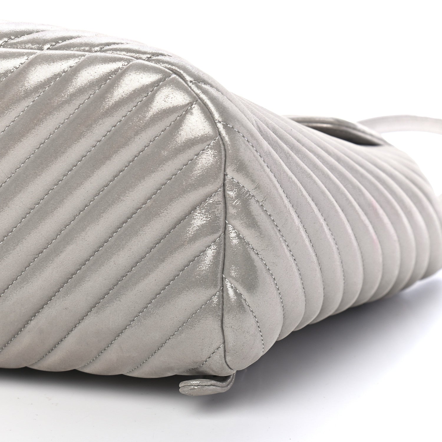 Chanel Metallic Calfskin Chevron Quilted Urban Spirit Backpack Silver 9 of 9