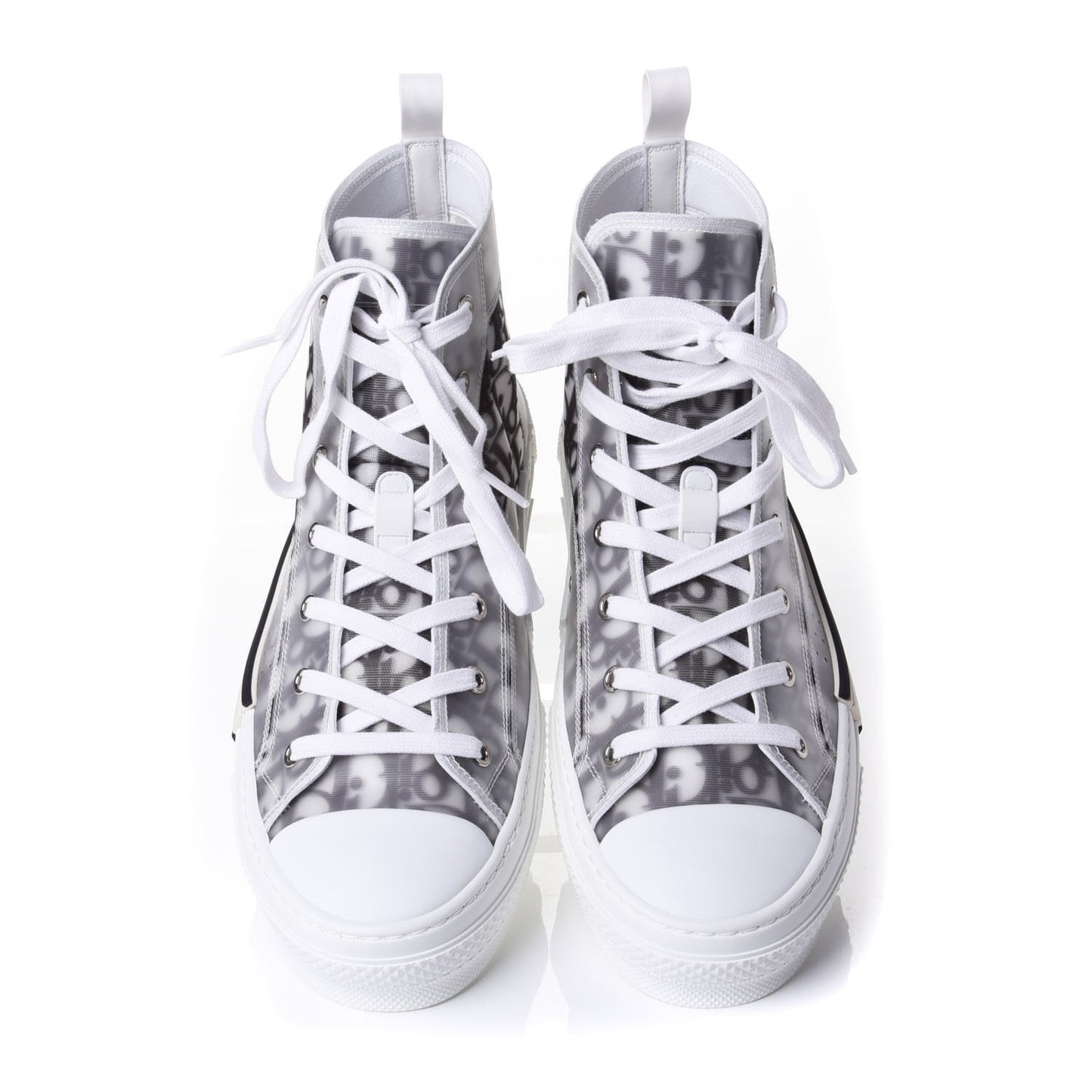 Technical Canvas Oblique Mens B23 High Top Sneakers 44 White Black