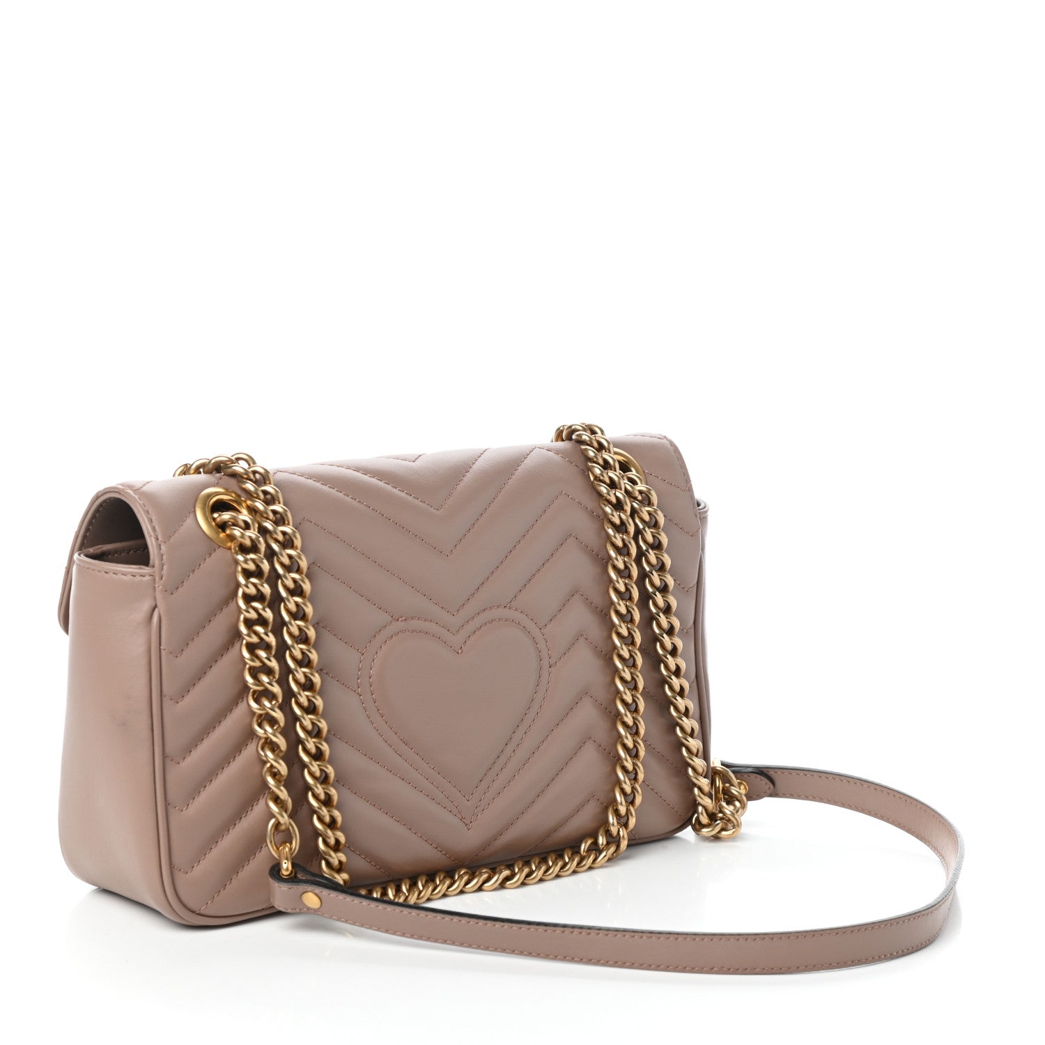 Gucci Calfskin Matelasse Small GG Marmont Shoulder Bag Porcelain Rose 3 of 8