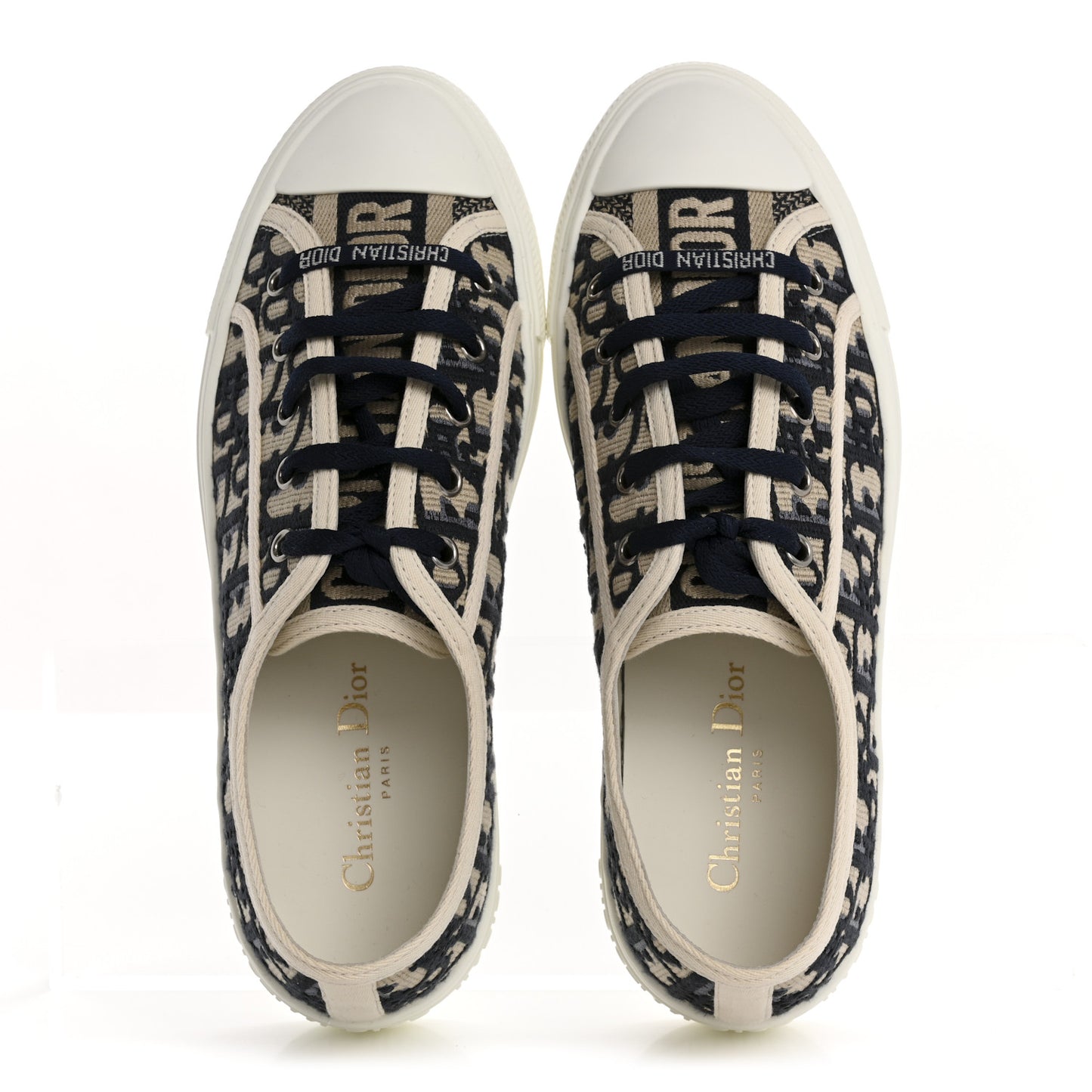 Canvas Oblique Walk'N Dior Low Top Sneakers 39 Deep Blue