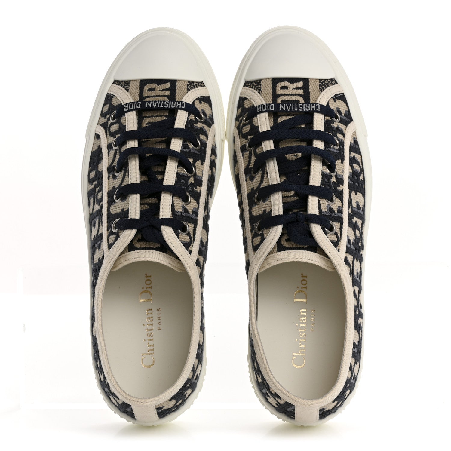 Christian Dior Canvas Oblique Walk'N Dior Low Top Sneakers 39 Deep Blue 2 of 10