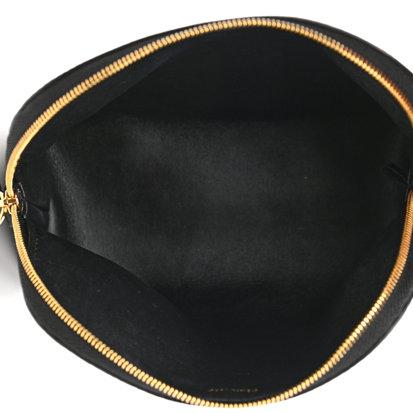 Small Classic Grain Continental Cosmetic Pouch Black