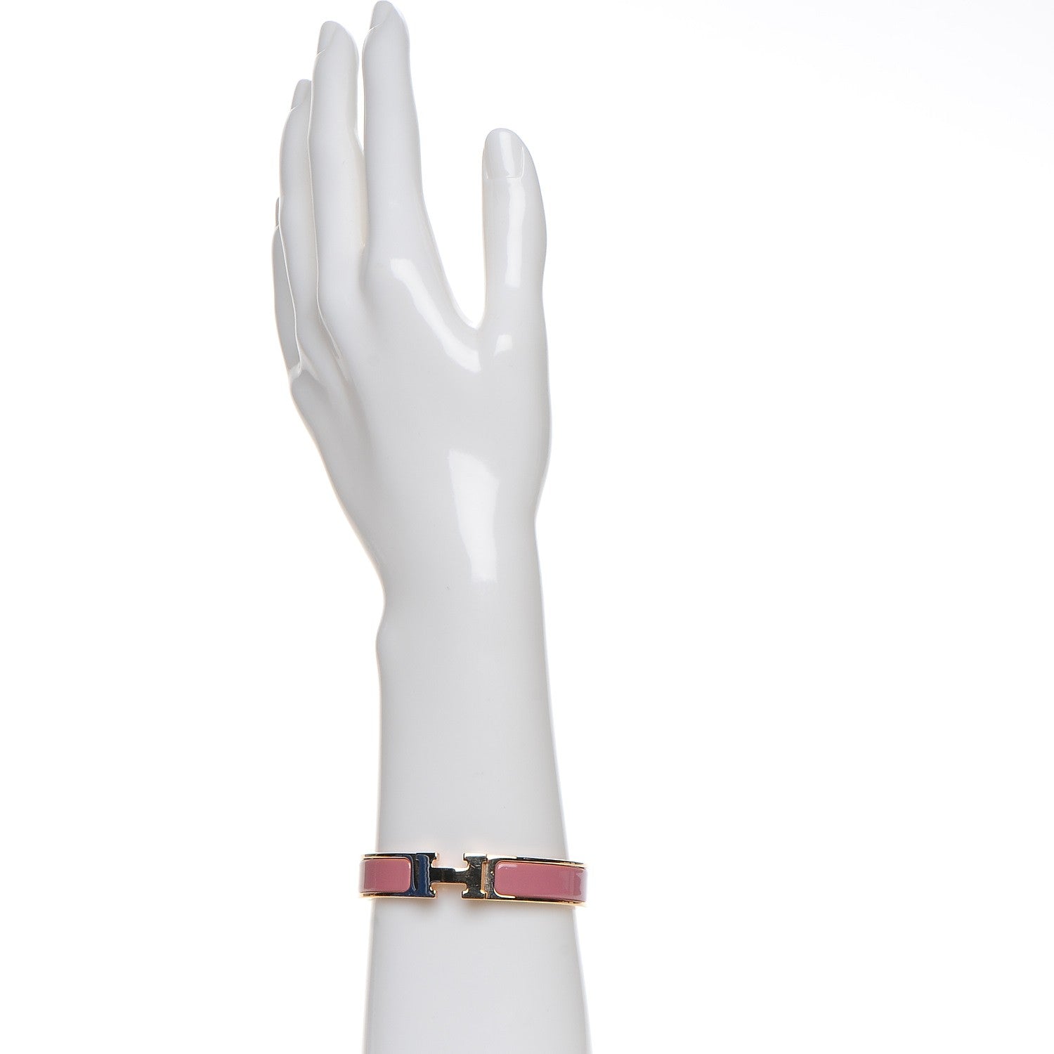 Hermes Enamel Narrow Clic Clac H Bracelet PM Rose Velours 2 of 5