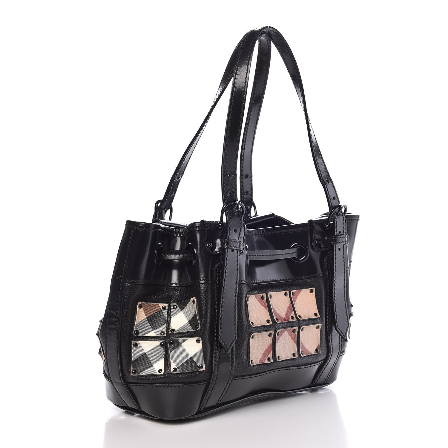 Burberry Prorsum Nova Check Warrior Studded Armor Hobo Black 3 of 11