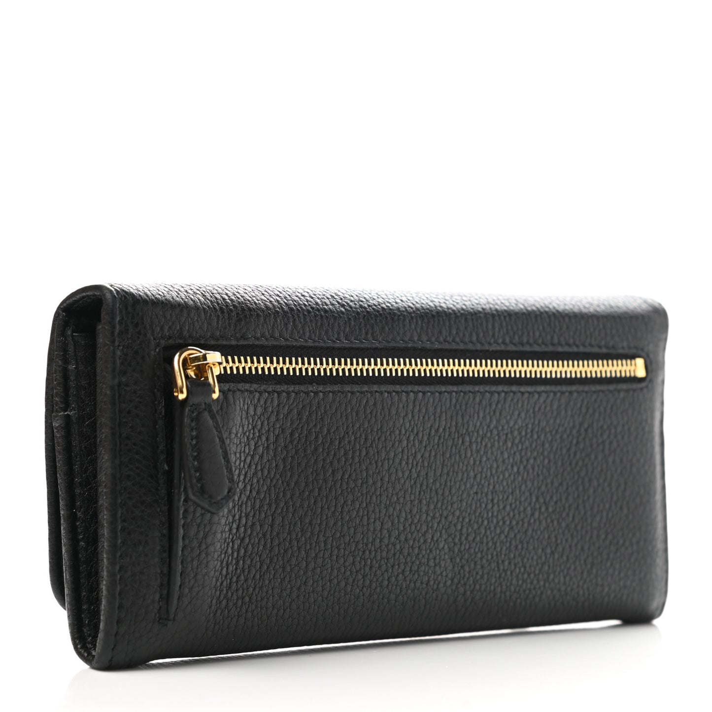 Vitello Grain Continental Flap Wallet Black