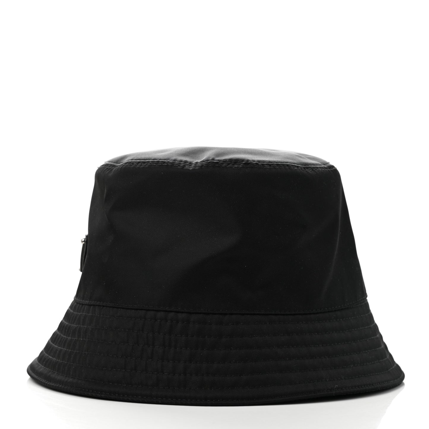 Re-Nylon Metal Triangle Logo Womens Bucket Hat M Black