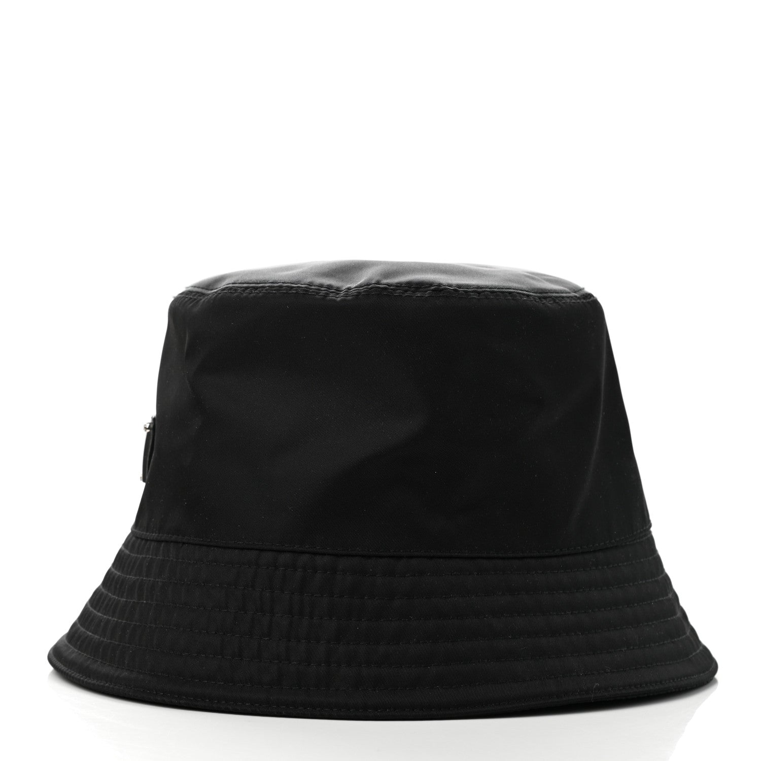 Prada Re-Nylon Metal Triangle Logo Womens Bucket Hat M Black 3 of 8