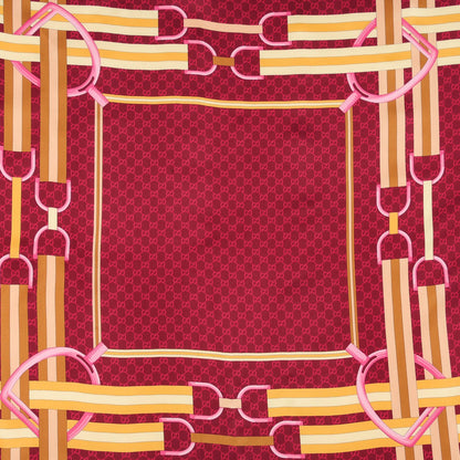 Gucci Silk Monogram Horsebit Scarf Burgundy 1 of 3