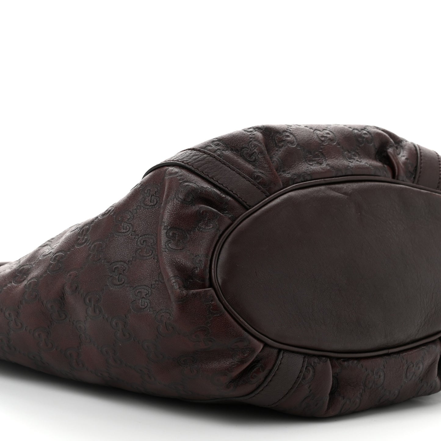 Guccissima Medium D Gold Tote  Dark Brown