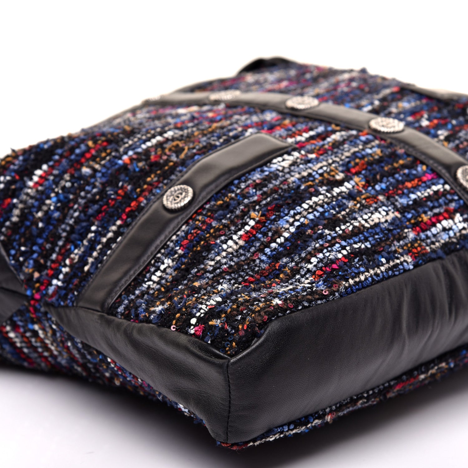 Chanel Tweed Lambskin Large Girl Bag Multicolor Black 6 of 9